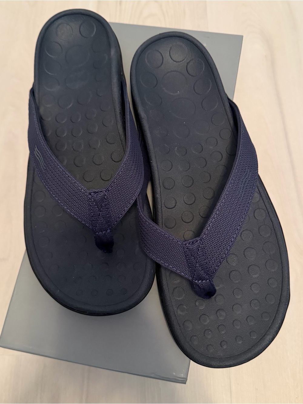 Vionic NIB Navy Men’s Flip Flop Sandals with Textured Footbed